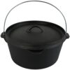 Sunnydaze Decor Cast Iron 8 qt. Round Cast Iron Dutch Oven in Black with Lid