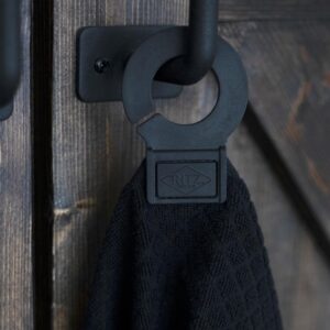 RITZ Hook and Hang Black Woven Cotton Kitchen Towel (Set of 2)