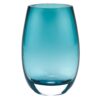 Badash Crystal Crescendo Peacock Blue European Mouth Blown Oval Thick Walled Decorative Vase