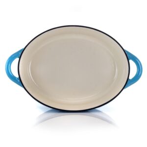MegaChef MegaChef 7 Qt. Oval Enameled Cast Iron Casserole in Blue