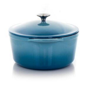 MegaChef MegaChef 7 Qt. Oval Enameled Cast Iron Casserole in Blue