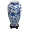 Oriental Furniture Oriental Furniture 14 in. Porcelain Decorative Vase in Blue