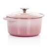 Crock-Pot Artisan 3 qt. Round Cast Iron Nonstick Dutch Oven in Blush Pink with Lid