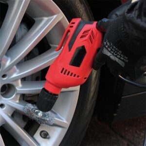 Boyel Living 5 Amp Corded 3/8 in. Red Power Drill Driver Reversible with Lock-on Button