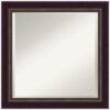 Amanti Art Signore 24 in. W x 24 in. H Framed Square Beveled Edge Bathroom Vanity Mirror in Bronze Bronze