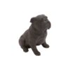 LITTON LANE Polystone Sitting Bulldog Sculpture