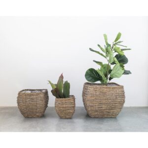 3R Studios Bamboo Branch Decorative Baskets with Clothespon Legs (Set of 3)