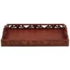 Benzara Carved Brown Wooden Serving Tray with Handles