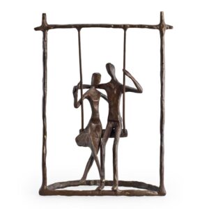 DANYA B Couple on a Swing Cast Bronze Sculpture