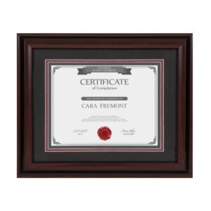DesignOvation Watson 11x14 matted to 8.5x11 Brown Picture Frame Set of 4