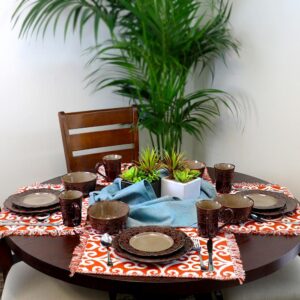 Elama Salia 16-Piece Traditional Brown Stoneware Dinnerware Set (Service for 4)