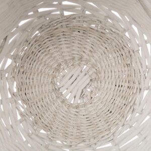 Glitzhome Natural/White Round Wicker Baskets (Set of 3)
