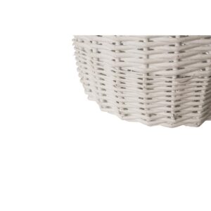 Glitzhome Natural/White Round Wicker Baskets (Set of 3)