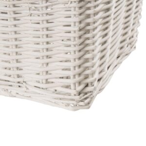 Glitzhome Natural/White Square Wicker Baskets (Set of 3)