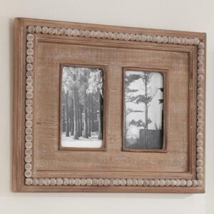 Home Decorators Collection 4" x 6" Natural Beaded Wood 2-Opening Picture Fram