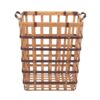 Home Decorators Collection Square Natural Bamboo and Leather Decorative Basket with Leather Handles