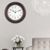 La Crosse Technology 12 in. H Round Brown Plastic Wall Clock with Silent Movement