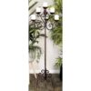 LITTON LANE 61 in. Brown Iron Scroll Design 7-Light Candelabra
