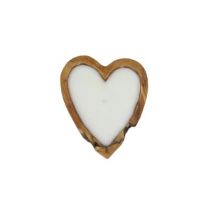 LITTON LANE Large Heart-Shaped Unscented White Wax Candle