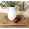 LITTON LANE Distressed Brown Decorative Wooden Trays (Set of 2)