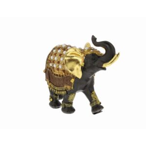 LITTON LANE 9 in. x 10 in. Parade Elephant Decorative Figurine in Colored Polystone