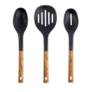 MegaChef Black Nylon Cooking Utensils with Wood Design (Set of 7)