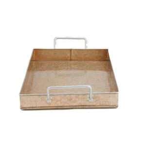 Mind Reader Cooper Plated Galvanized Serving Tray with Handles Rectangular Tray, Brown