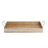 Mind Reader Cooper Plated Galvanized Serving Tray with Handles Rectangular Tray, Brown