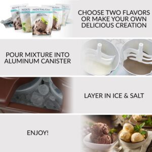 Nostalgia 4 Qt. in Brown Electric Double Flavor Ice Cream Maker