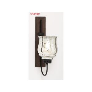 LITTON LANE 21 in. New Traditional Silver Flared Top Hurricane Candle Sconce