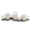 DANYA B Bubbles Rust Multiple Hurricane Candle Holder for 7 Candles