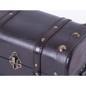 Vintiquewise 12 in. x 6.8 in. x 6.8 in. Wooden Small Pirate Style Treasure Chest