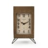 Zentique Wooden Rectangular Table Clock on Metal Legs
