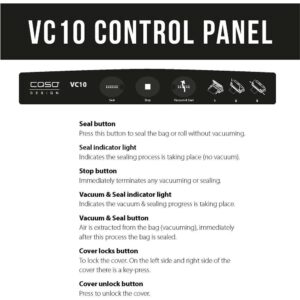 CASO VC 10 Brushed Black Stainless Steel Food Vacuum Sealer