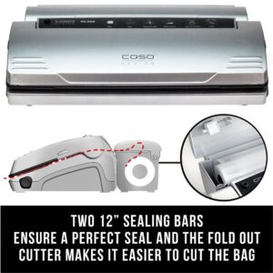 CASO VC 300 Brushed Black Stainless Steel Food Vacuum Sealer