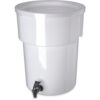 Carlisle 5 gal. Polyethylene Round Beverage Dispenser with Lid and Faucet in White