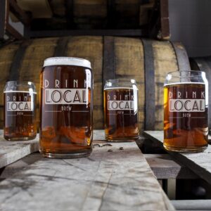 Cathy's Concepts "Drink Local" 16 oz. Craft Beer Can Glasses