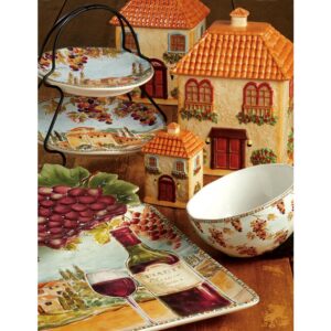 Certified International 12.5 in. Multi-Colored Stoneware Tuscan Breeze Square Platter