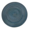 Certified International 12.75 in. Multi-Colored Stoneware Aztec Teal Round Platter