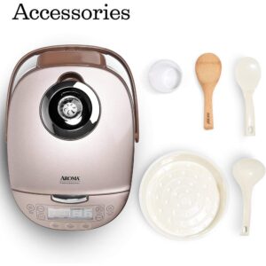 AROMA 4 Qt. Champagne Electric Multi-Cooker with Ceramic Pot