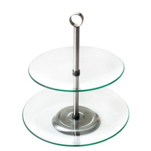 Chef Buddy 2-Tier Round Glass Buffet and Dessert Stand