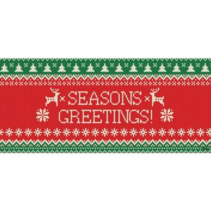 My Door Decor 7 ft. x 16 ft. Ugly Christmas Sweater Seasonal Greetings-Christmas Garage Door Decor Mural for Double Car Garage