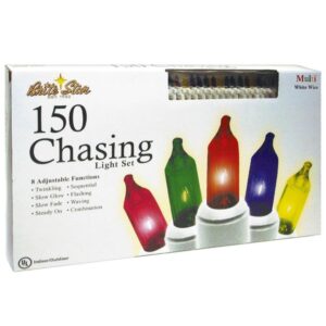 Brite Star 150-Light Multi-Colored 8 Function Chasing Light Set with White Wire (Set of 2)