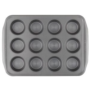 Circulon 12-Cup Gray Nonstick Bakeware Muffin Pan