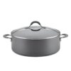 Circulon Radiance 7.5 qt. Hard-Anodized Aluminum Nonstick Stock Pot in Gray with Glass Lid