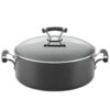 Circulon Contempo 7.5 qt. Hard-Anodized Aluminum Nonstick Stock Pot in Black with Glass Lid