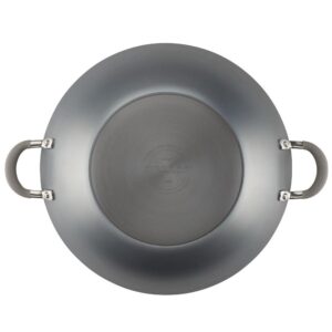 Circulon Elementum Hard-Anodized Nonstick Covered Wok with Side Handles, 14-Inch, Oyster Gray