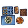 GRANITESTONE Classic Blue Pro 0.8MM Gauge Titanium and Diamond Infused Non-Stick 5 Piece Bakeware Set