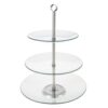 Classic Cuisine 3-Tier Round Tempered Glass Dessert Tray (5 Per Case)