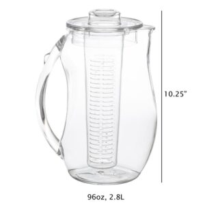 Classic Cuisine 96 oz. Clear Acrylic Infusion Pitcher